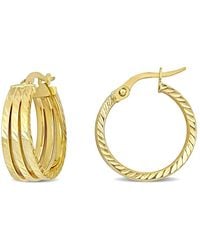 Amour - 19Mm Triple Row Textured Hoop Earrings - Lyst