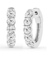 Brilliant Diamond - 1.0 Carat Round Lab Grown Diamond Hoop Earrings - Lyst