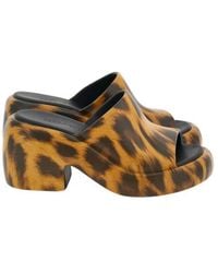 Ferragamo - Deva Leopard Print Platform Sandals - Lyst