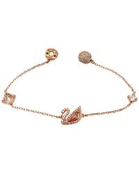Swarovski - Dazzling Swan Bracelet, Multi-Colored, Rose- Tone Plated - Lyst
