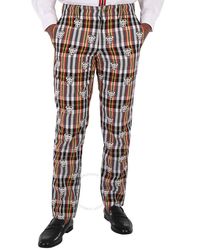Burberry - Marigold Yellow Check Logo Pattern Trousers - Lyst