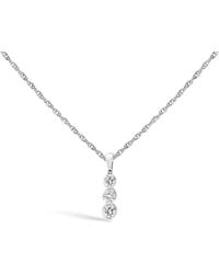 Haus of Brilliance - 925 Sterling 1/7 Cttw Lab Grown Diamond Three Stone Diamond Pendant Necklace - Lyst