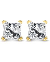 Haus of Brilliance - Igi Certified 14K 1/4 Cttw Princess-Cut Square Diamond 4-Prong Solitaire Stud Earrings - Lyst