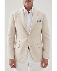 Brunello Cucinelli - Sand Linen Wool Tailored Blazer, Brand Size 46 (Us - Lyst