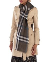Burberry - Vintage Check Printed Frayed-Edge Scarf - Lyst