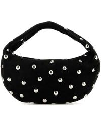 KHAITE - Black Suede Medium Olivia Shoulder Bag - Lyst