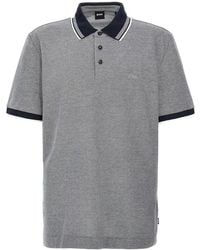 BOSS - Logo-Detail Cotton Polo Shirt - Lyst