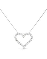 Haus of Brilliance - 925 Sterling 2.0 Cttw Diamond Open Heart 18" Pendant Necklace (I-J I2-I3 - Lyst