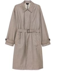 Emporio Armani - Virgin-Wool Belted Trench Coat - Lyst