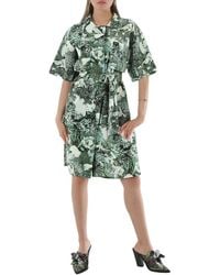 KENZO - Ladies Dark Khaki Dreamers Printed Shirt Dress, Brand Size 36 (Us Size 2) - Lyst