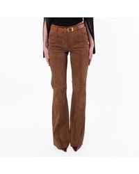 Ferragamo - Ferragamo Suede Flared Pants - Lyst