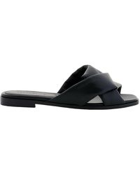 Ferragamo - Alrai Crossover-Strap Nappa Slides, Size 7 - Lyst