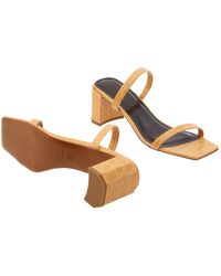 BY FAR - Tanya Croc-embossed Leather Slide S - Lyst