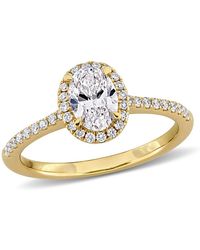 Created Forever - 1Ct Tw Oval And Round-Cut Lab-Grown Diamond Halo Engagement Ring - Lyst