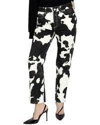 Burberry - Cow Print Straight-Fit Denim Jeans, Waist - Lyst