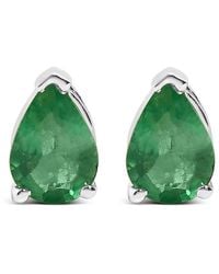 Haus of Brilliance - 14K 6X4Mm Pear Shaped Emerald Solitaire Stud Earrings - Lyst