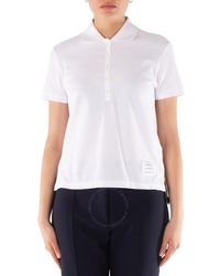 Thom Browne - Ladies Pique Relaxed Stripe Polo Shirt, Brand Size 38 (Us - Lyst