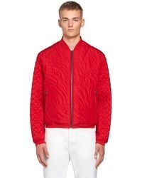 Roberto Cavalli - Ruby Animalier Quilted Bomber Jacket, Brand Size 46 (Us - Lyst