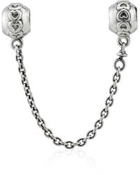 PANDORA - Band Of Hearts Safety Chain Charm - Lyst