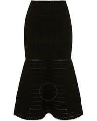 Victoria Beckham - Flared Midi Knit Skirt - Lyst