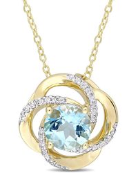 Amour - 2-3/5 Ct Tgw Sky- Topaz Interlaced Floral Swirl Pendant With Chain - Lyst