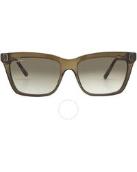 Ferragamo - Green Gradient Square Sunglasses Sf1027s 315 55 - Lyst
