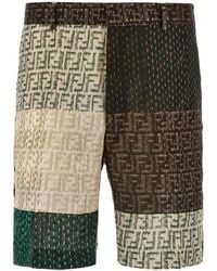 Fendi - Ff Patchwork Bermuda Shorts, Brand Size 46 (Waist - Lyst