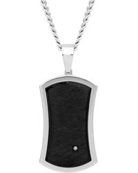 Robert Alton - Diamond Accent Stainless Steel With & Finish Dog Tag Pendant - Lyst