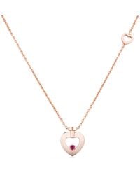 Fred - Pretty 18K Rose Heart Necklace - Lyst