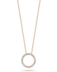 Roberto Coin - 18K Rose & Diamond Circle Necklace - Lyst