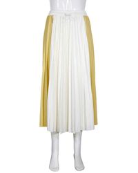 Moncler Ladies Two Tone Pleated Skirt - White