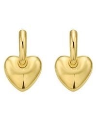 Tresorra - 14K Puffy Heart Dangle Huggie Hoop Earrings - Lyst
