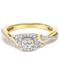 Haus of Brilliance - 10K Twisted Shank 1/10 Cttw Diamond Composite Halo Engagement Ring (I-J Color, I3 Clarity) - Lyst