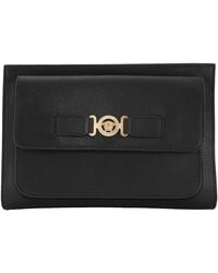 Versace - Medusa Plaque Calf Leather Clutch Bag - Lyst