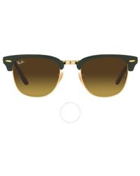 Ray-Ban - Clubmaster Folding Brown Gradient Square Sunglasses Rb2176 136885 51 - Lyst