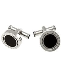 Montblanc - Meisterstuck Onyx Inlay Stainless Steel Round Cufflink - Lyst