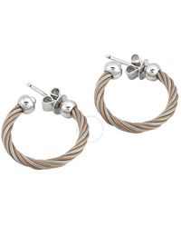 Charriol - Celtic Steel And Rose Gold Pvd Cable Hoop Earrings - Lyst