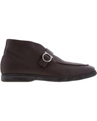 Ferragamo - Gancini Buckle Desert Boots - Lyst