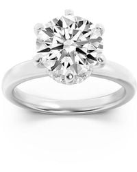 Mure And Co - 1Ctw Round Shaped Lab Grown Diamond (F/Vs) Hidden Halo Plain Shank Engagement Ring - Lyst