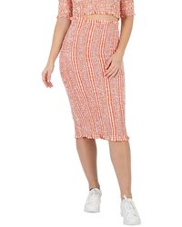 KENZO - Ladies Medium Check Ruched Midi Skirt - Lyst