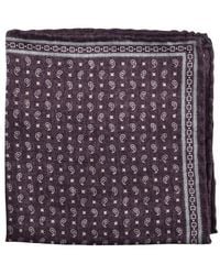 Brunello Cucinelli - Plum Silk Geometric Pocket Square - Lyst