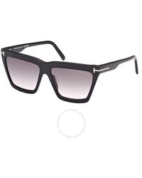Tom Ford - Eden Smoke Gradient Geometric Sunglasses Ft1110 01b 56 - Lyst