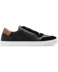 Burberry - Vintage Check Panelled Leather Sneakers, Brand Size 39 Us - Lyst