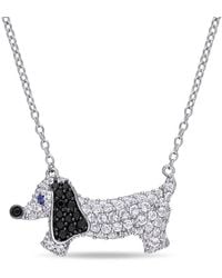 Amour - 1 1/2 Ct Tgw Created And Sapphire Spinel Dog Necklace - Lyst