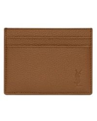 Saint Laurent - Cassandre Shadow Leather Card Holder - Lyst