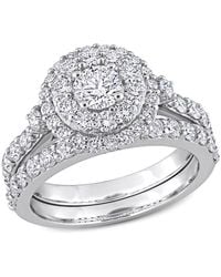 Created Forever - 1 3/4 Ct Tw Lab Created Diamond Double Halo Bridal Set Ring - Lyst