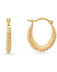 Kylie Harper - 10K Floral U Shaped 15Mm Huggy Hoop Earrings - Lyst