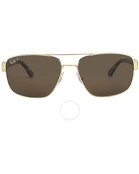 Ray-Ban - Polarized Brown Classic Aviator Sunglasses Rb3663 001/57 60 - Lyst