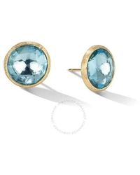 Marco Bicego - Jaipur Color Collection 18k Gold Blue Topaz Large Stud Earrings - Lyst