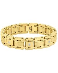 Robert Alton - 1/10Ctw Diamond Stainless Steel With Finish Link Bracelet - Lyst
